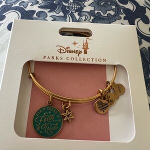 Disney Gold Charm Bracelet with Teal and Gold Accents